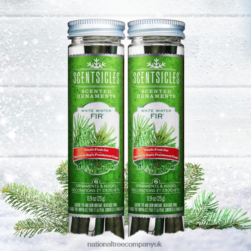 decoration | National Tree Company Scented Ornaments 2 Pack- 6ct Bottle White Winter Fir Fragrance-Infused Paper Sticks F2L4F541